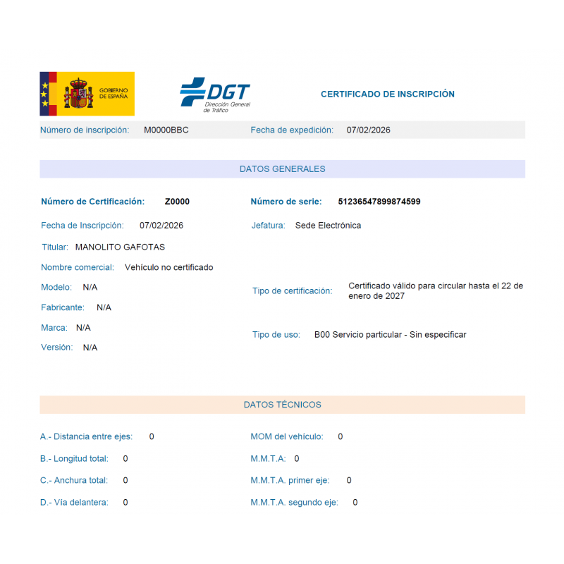 Registro VMP + Matricula