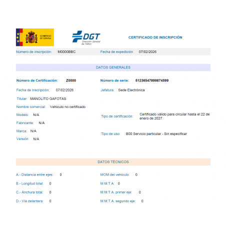 Registro VMP + Matricula